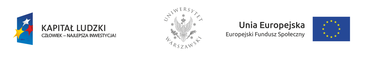 Dofinansowanie- Kapitał Ludzki, Uniwersytet Warszawski, Europejski Fundusz Społeczny